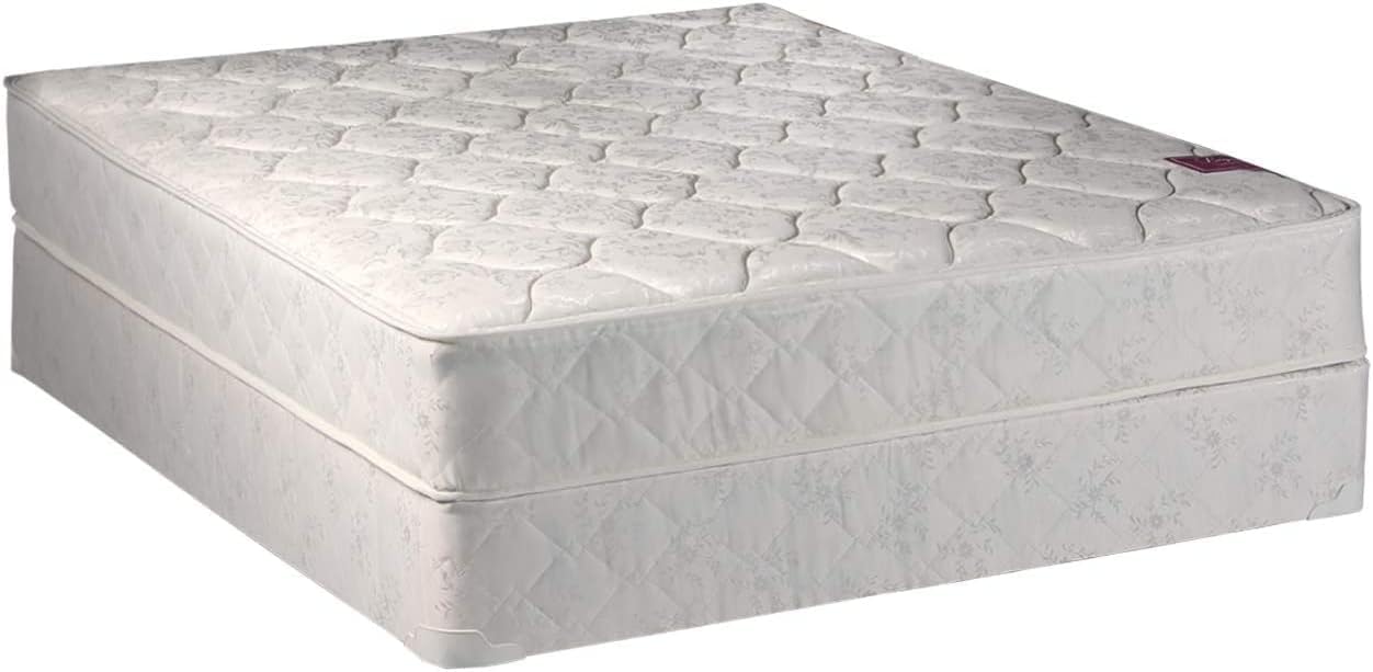 Dream Solutions USA DS Solutions USA Legacy Single-Sided Medium Firm King Size Mattress Set with Metal Bed Frame - Spine Support, Orthopedic, Longlasting Comfort and Non Flip