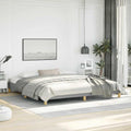 Light Grey King Bed Frame with Breathable Polyester Upholstery and Engineered Wood Construction, Durable Slatted Base for Mattress Support, Modern Design for Bedroom Decor