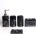 Vanity Bathroom Decor, Marble Texture Resin Bathroom Accessories Set with Soap Dish Toothbrush Holder Cup Soap Dispenser Bathroom Supplie Housewarming Gift(5pcs)