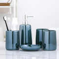 Vanity Bathroom Decor, 5 Piece Bathroom Accessory Set, Soap Dispenser for Liquid Soap Lotion Soap Dish and Toothbrush Holder Housewarming Gift(C)