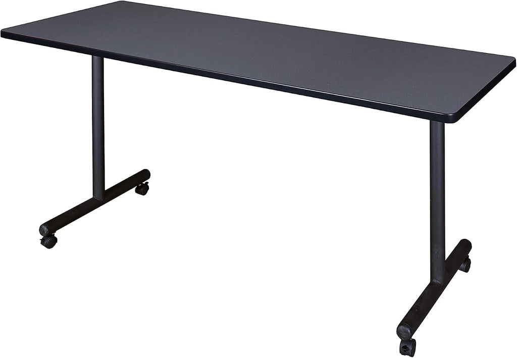 Regency Kobe 66 x 24 in. Mobile T-Base Training Seminar Table- Grey