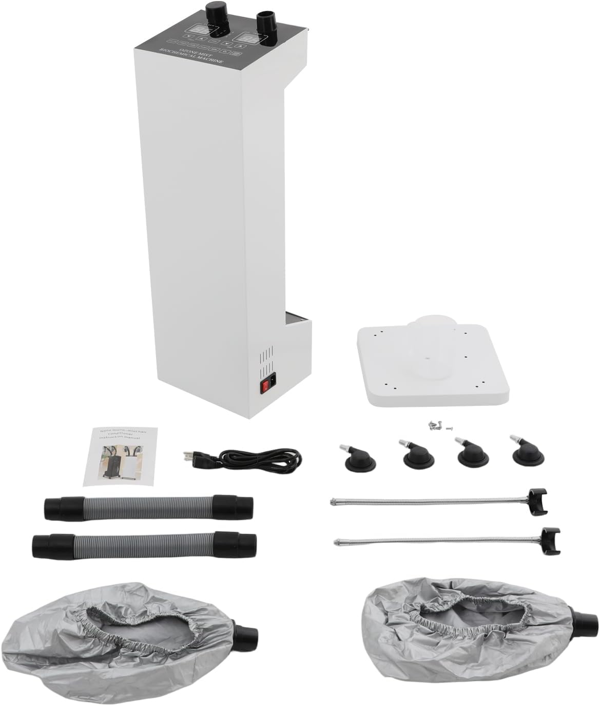 TFCFL 650W Professional Hair Steamer with Nano Mist, 5 Modes (Color/Care/SPA), Adjustable Timer & Temp, 0.32gal Tank & Mobility Base - for Salon & Home Deep Conditioning Treatments (White)