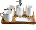 Vanity Bathroom Decor, Bathroom Accessory Sets Ceramic Simple European Style Bathroom Toiletries Set Mouthwash Toothbrush Cup Housewarming Gift(C)