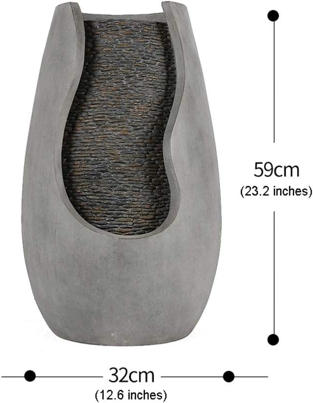 Indoor Fountain/Water Fountain 14.8' Spherical Fountain Resin Made to Simulate The Appearance of Cement Texture Indoor/Outdoor Garden Patio Fountain Tabletop Water Fountains,Gold