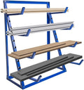 Yeeoy 4 Tier Steel Horizontal Storage Rack, Heavy Duty Lumber Storage Rack, Adjustable Pipe Rack, Utility Cantilever Rack for Garage Workshop Shed, 2000lbs Load Capacity