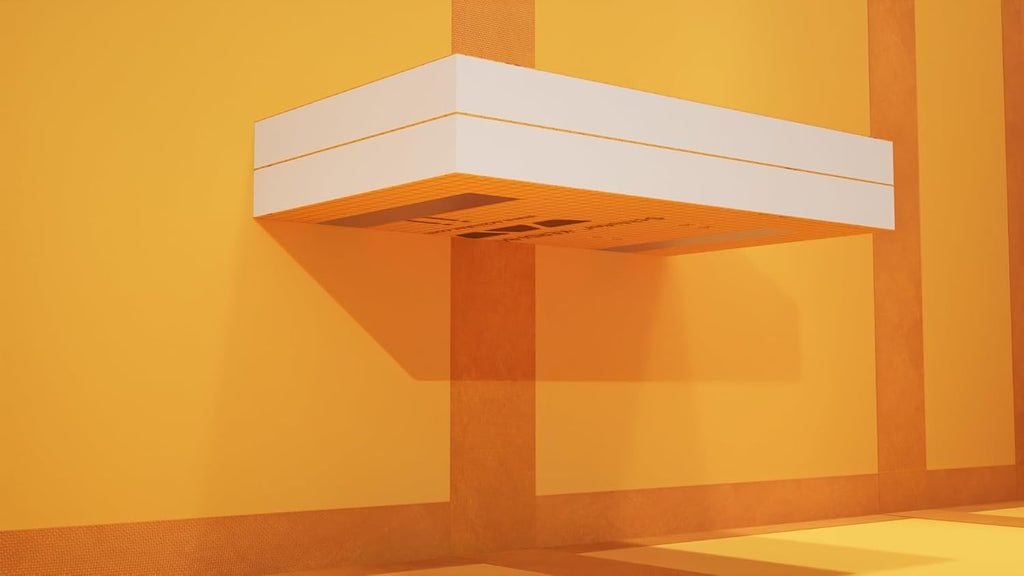 The Original Granite Bracket Floating Shower Bench Kit with Orange Foam Board 18 in. x 10 in. x 4 in. and Shower Bench Bracket - Ready to Tile Shower Seat (1 Count)