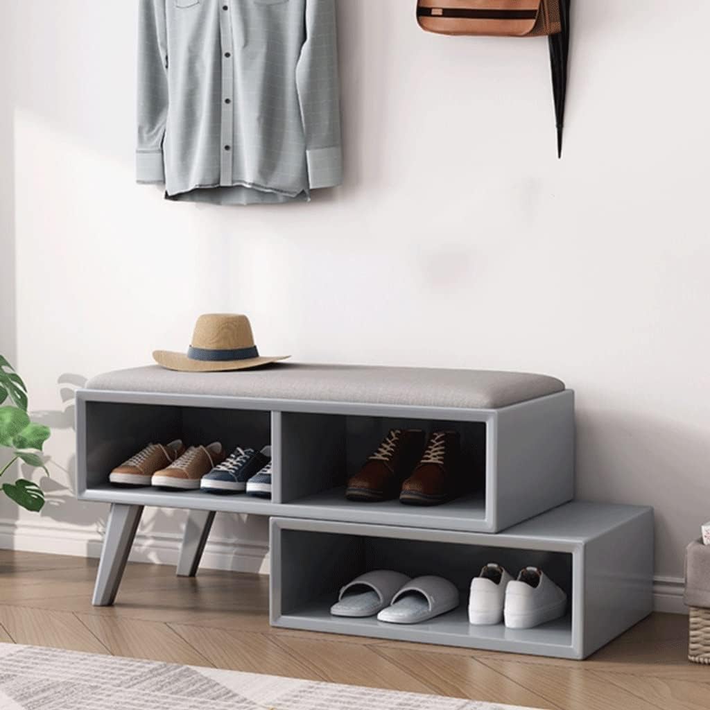 Double Layer Shoe Rack Bench – Creative Entryway Storage Stool for Living Room Porch Corner Corridor – Stylish Shoe Changing Bench for Shoes nization (B)