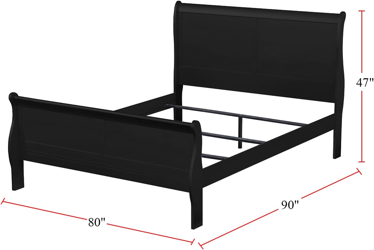 Acme Louis Philippe Eastern King Bed in Black