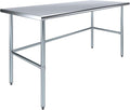 72' x 30' Open Base Stainless Steel Work Table – NSF Certified Heavy Duty Commercial Prep Table with Galvanized Legs for Kitchens, Restaurants & Garages