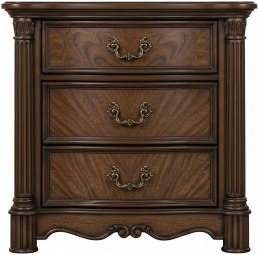 First of a Kind Nicole Traditional 4 Piece Queen Bedroom Set with Upholstered Tufted Headboard Elegant Classic Design Coordinated Furniture Collection