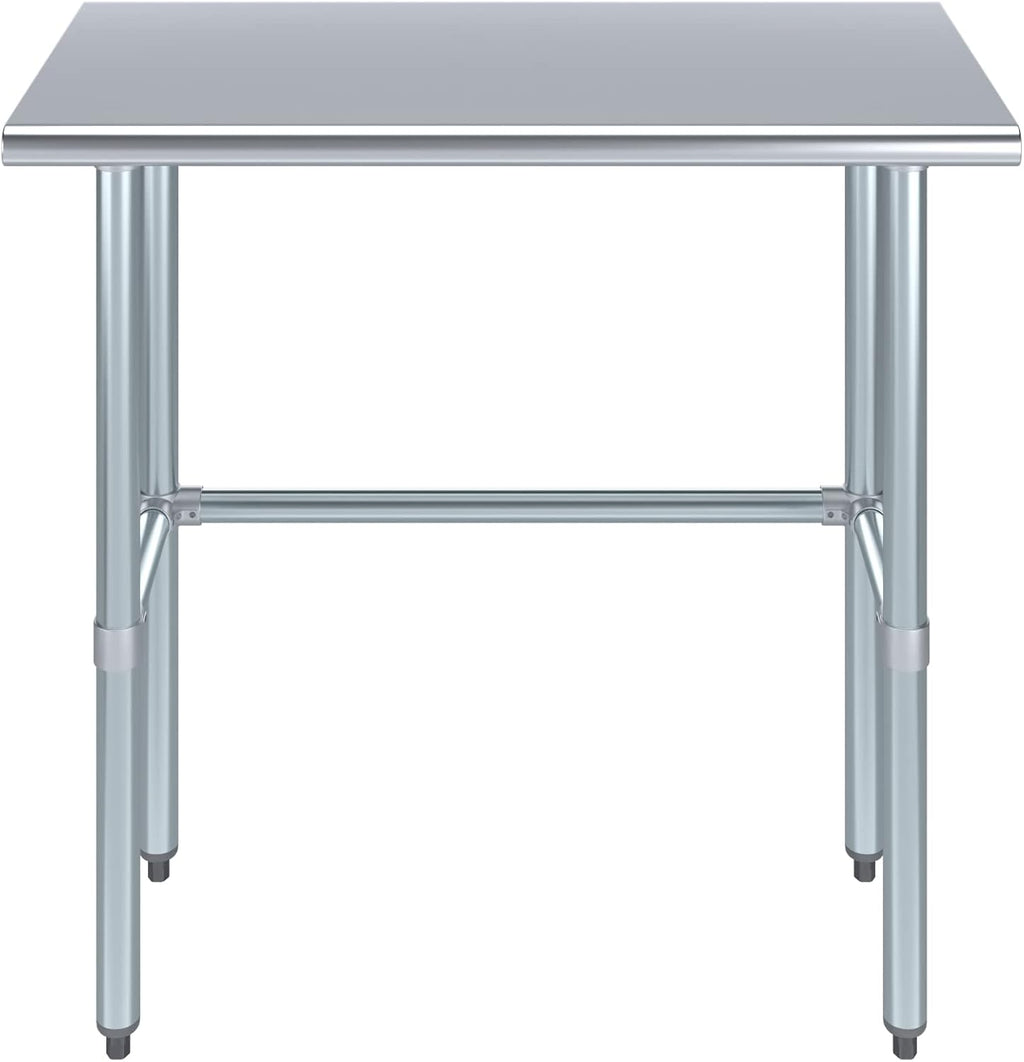 36' x 18' Open Base Stainless Steel Work Table – NSF Certified Commercial Workstation with Galvanized Legs for Kitchens, Food Trucks, Labs & Utility Spaces