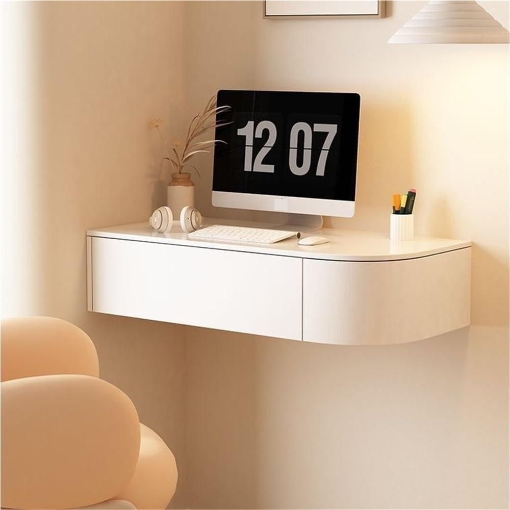 Wall Mounted Makeup Vanity Floating Corner Vanity Desk Space-Saving Floating Dressing Table for Room Small Rooms Decor