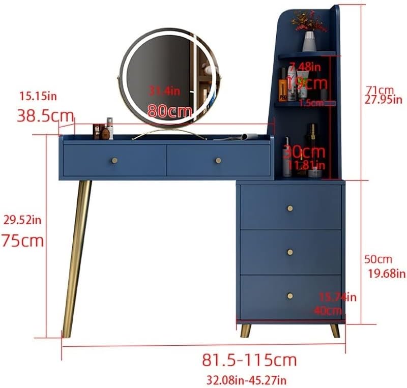 Vanity Benches Dresser Table Set Bedroom Modern Minimalist Storage Cabinet All-in-one Dressing Table Multifunctional Vanity Table (Color : B)