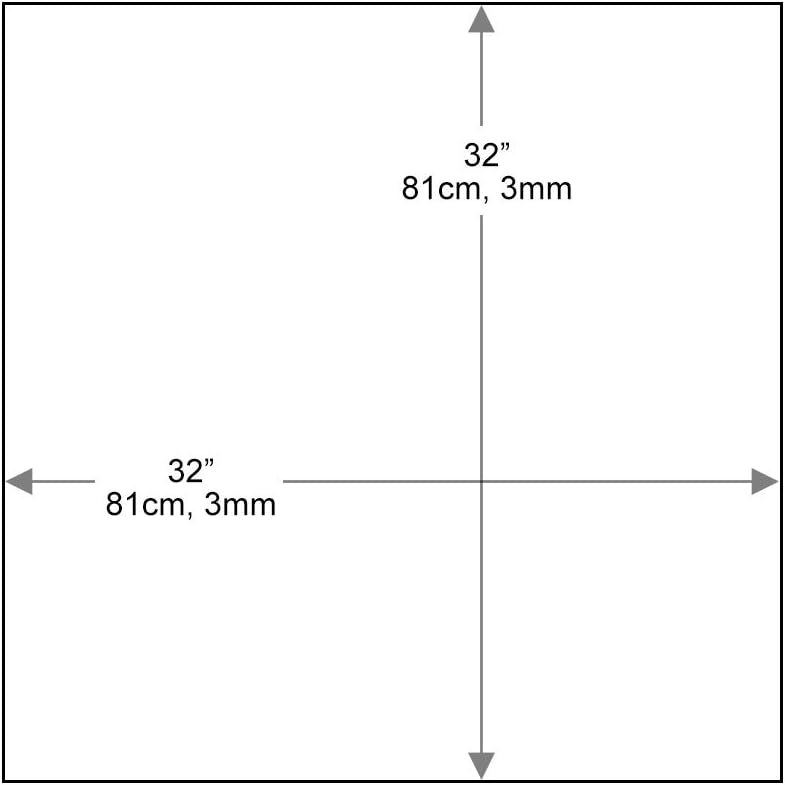 Dulles Glass 32 inch Square Glass Table Top - Tempered - 1/4' Thick Glass Surface, Safe Flat Polished, Eased Corners, Multipurpose for Dining Table, Patio, Coffee and End Table