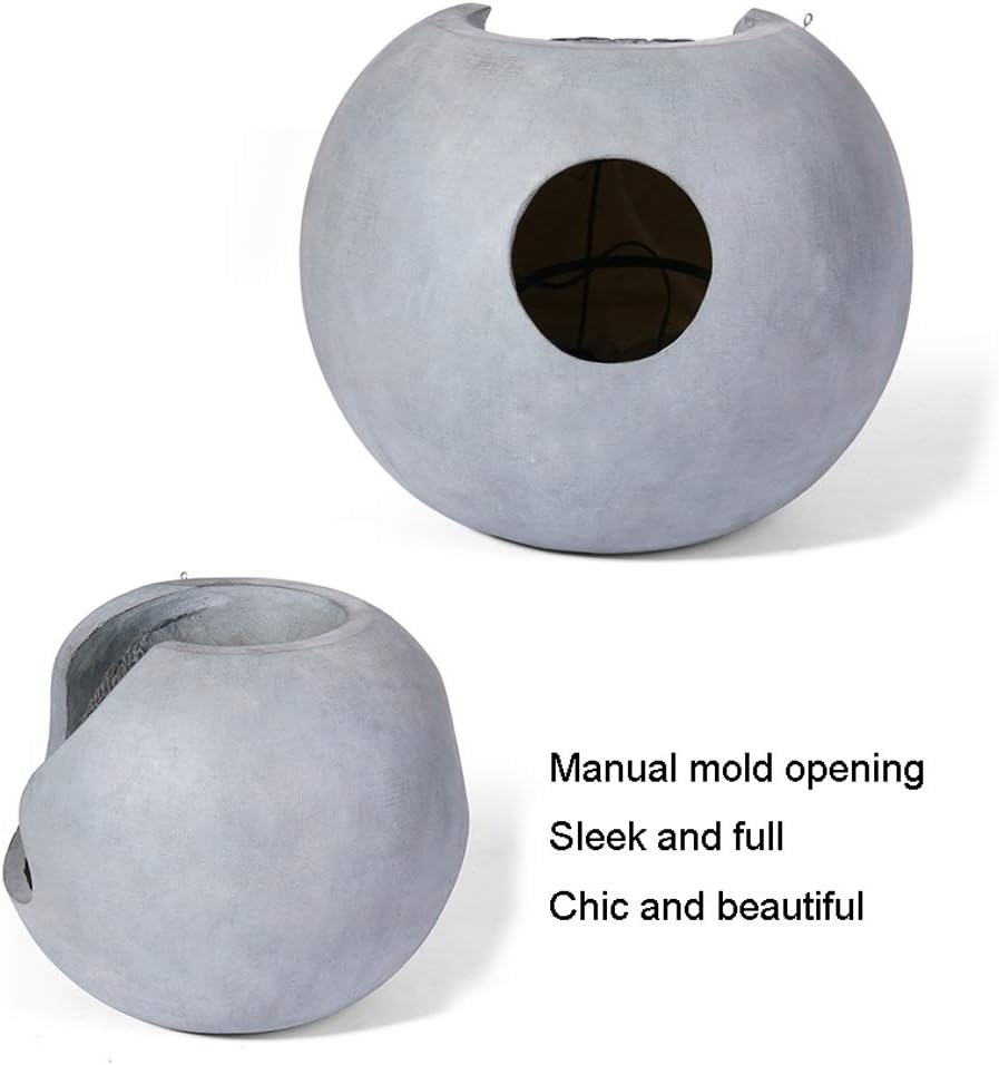 Indoor Fountain/Water Fountain 14.8' Spherical Fountain Resin Made to Simulate The Appearance of Cement Texture Indoor/Outdoor Garden Patio Fountain Tabletop Water Fountains,Grey