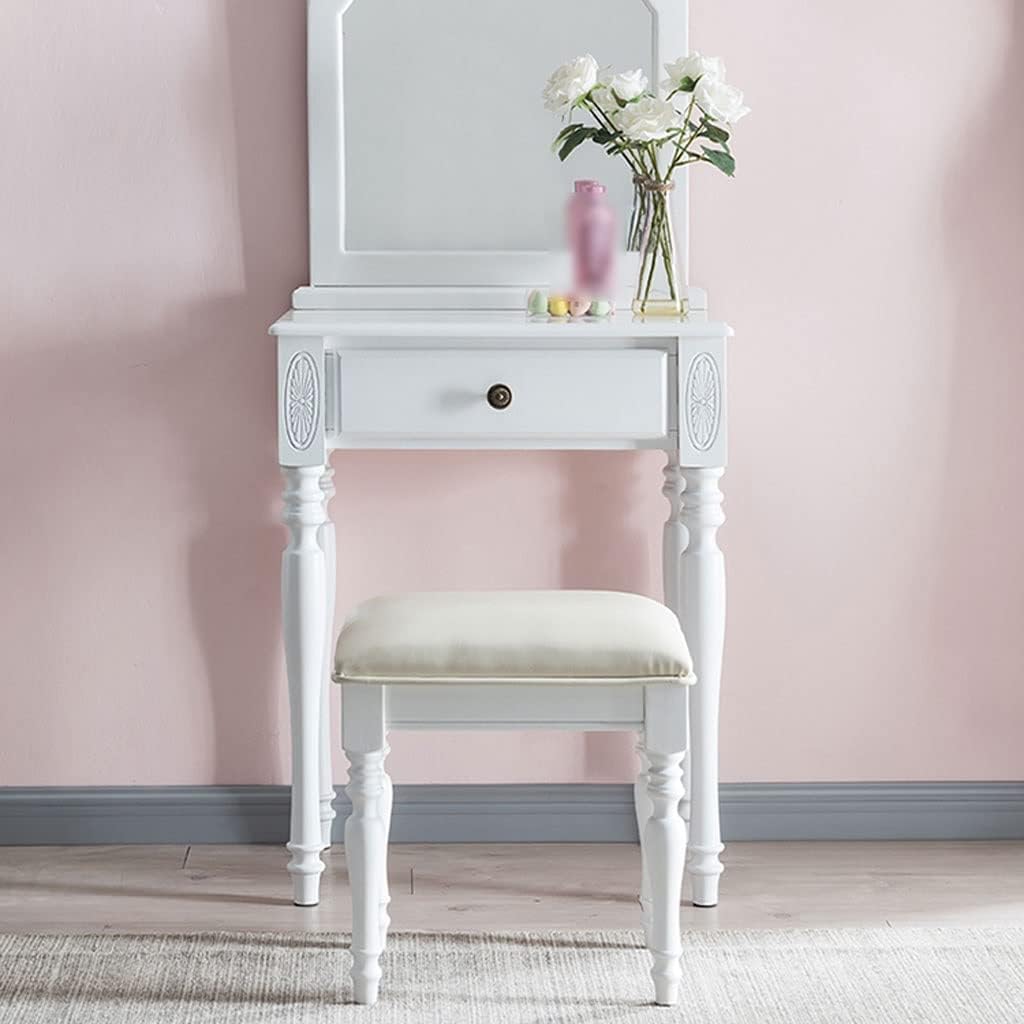 Vanity Benches Dressing Table Set Bedroom Dressing Table Modern Minimalist Vanity Table, Dressing Table + Makeup Stool + Drawer (Color : A)