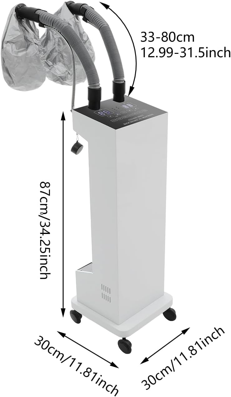 TFCFL 650W Professional Hair Steamer with Nano Mist, 5 Modes (Color/Care/SPA), Adjustable Timer & Temp, 0.32gal Tank & Mobility Base - for Salon & Home Deep Conditioning Treatments (White)