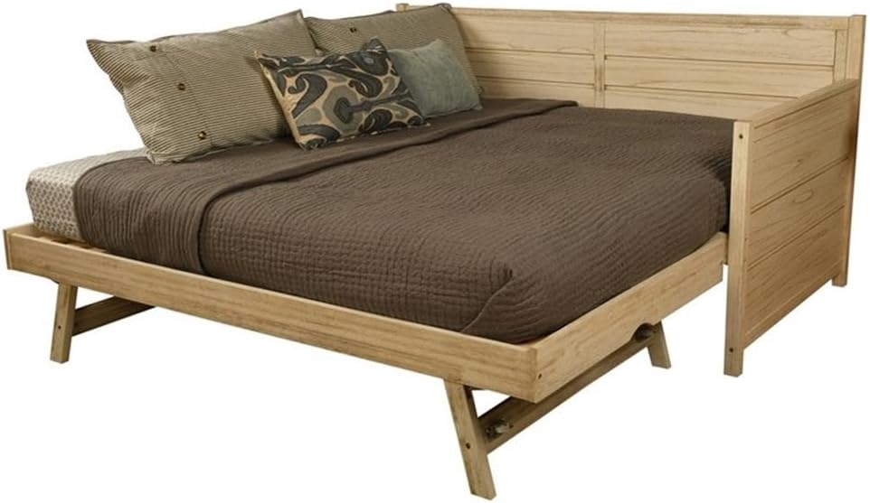 Kodiak Furniture Twin Size Daybed with Wooden Slats in Wood, in White, No Box Spring Needed, Easy Assembly