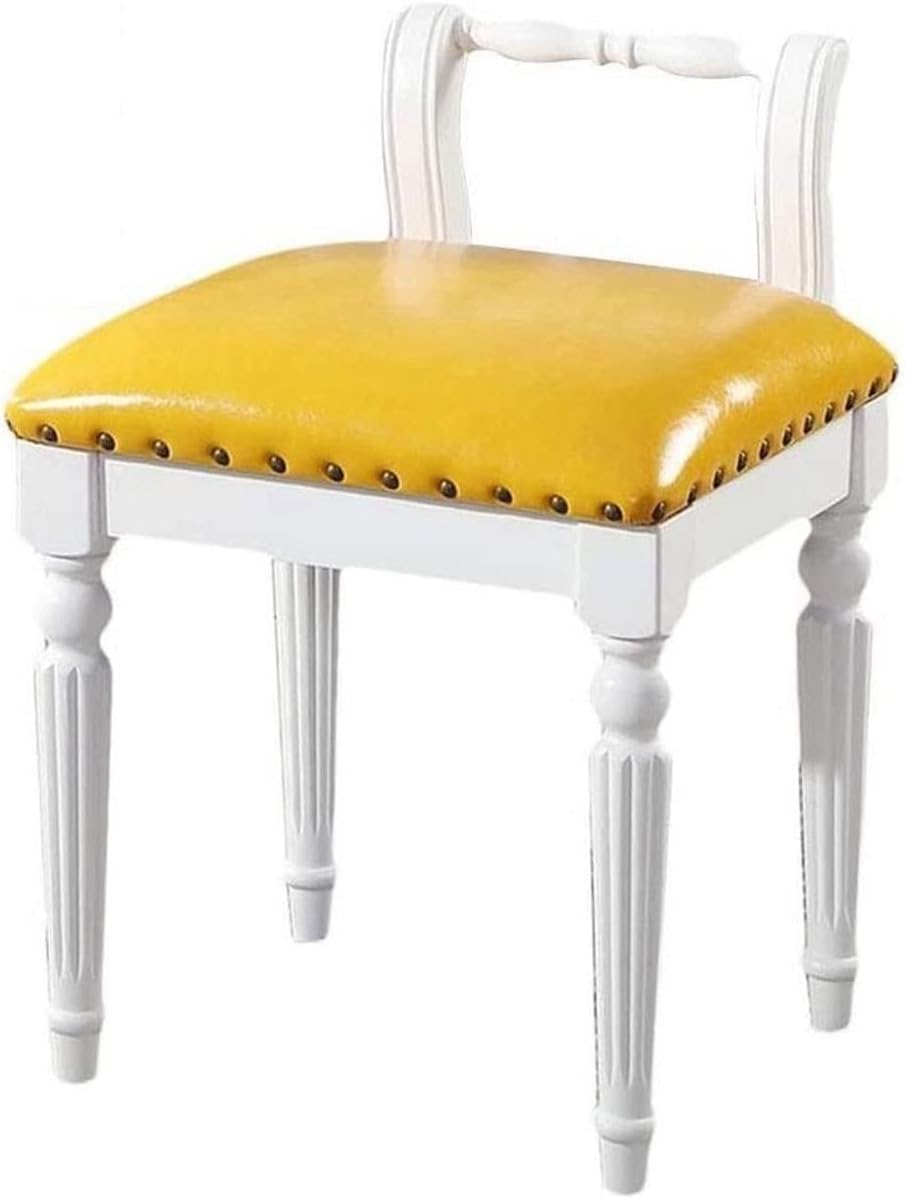 BTZHY Vanity Chair,Backrest Piano Stool, Leather Vanity Benches Footstools, Makeup Seat, Garden Stools, Dressing Stools, Living Room and Bedroom Desk Stools