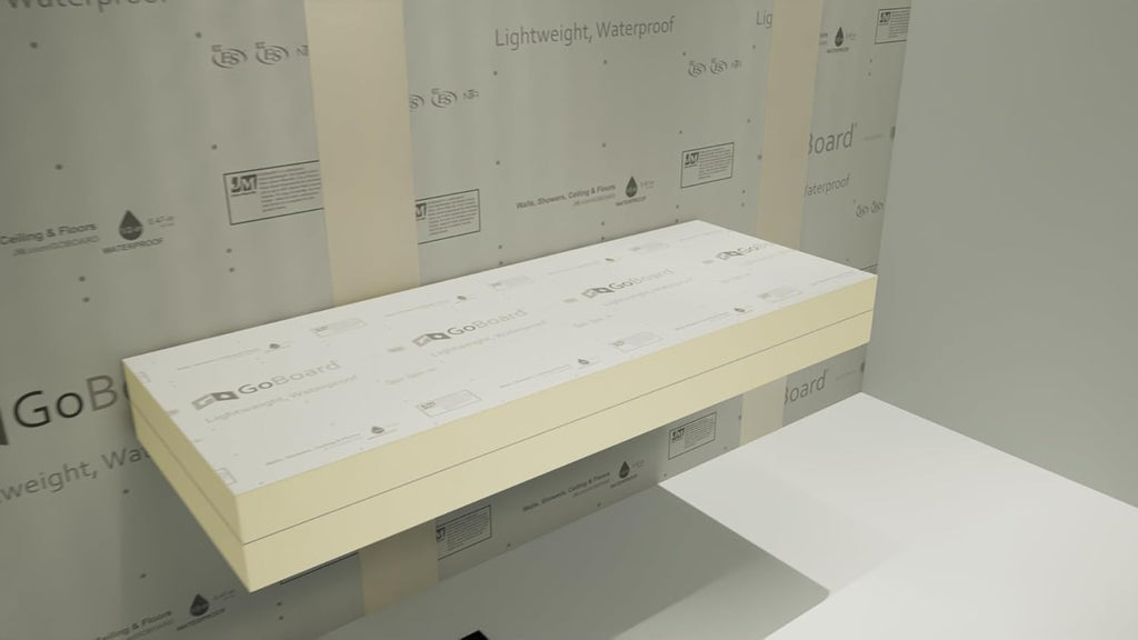 Floating Shower Bench Kit with GoBoard® - Original Shower Bench Bracket® (12x24)-Ideal for New Constructions, Bathroom Reno's, Shower Projects, Shower Bench Kits