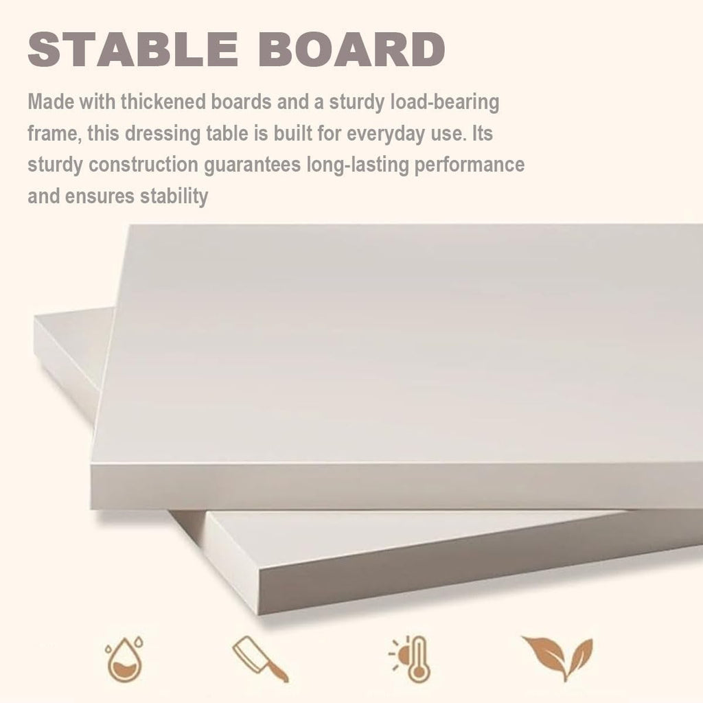 Wall-Mounted Vanity Desk, Floating Makeup Table with Storage Drawers, Corner Dressing Table for Small Spaces, Bedroom/Bathroom Makeup Organizer