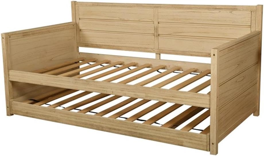 Kodiak Furniture Twin Size Daybed with Wooden Slats in Wood, in White, No Box Spring Needed, Easy Assembly