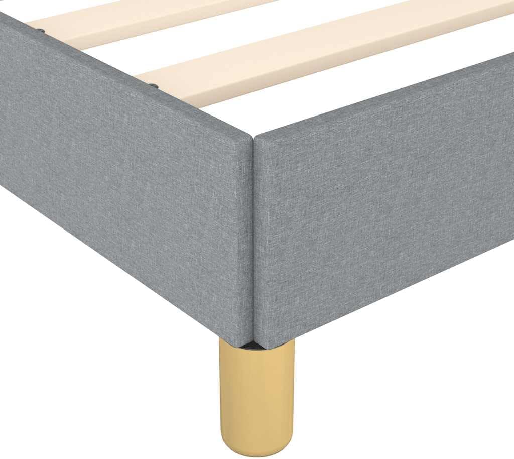 Light Gray Queen Size Bed Frame with Polyester Fabric Upholstery and Engineered Wood Support, Sturdy Construction for Modern Bedroom, Easy Assembly with Ventilated Design