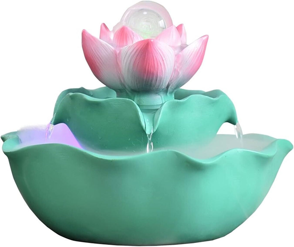 Desktop Fountain 2-Tier Indoor Tabletop Water Fountain - Portable Zen Meditation Waterfall Decoration - for The Home or Garden Patio Decking Relaxation Indoor Tabletop Fountain