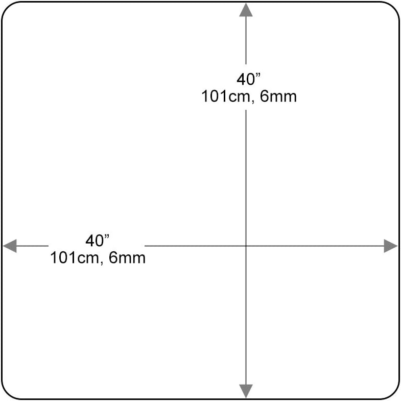Dulles Glass 40 inch Square Glass Table Top - Tempered - 1/2' Thick Glass Surface, Safe Beveled Edge, Radius Corners, Multipurpose for Dining Table, Patio, Coffee and End Table