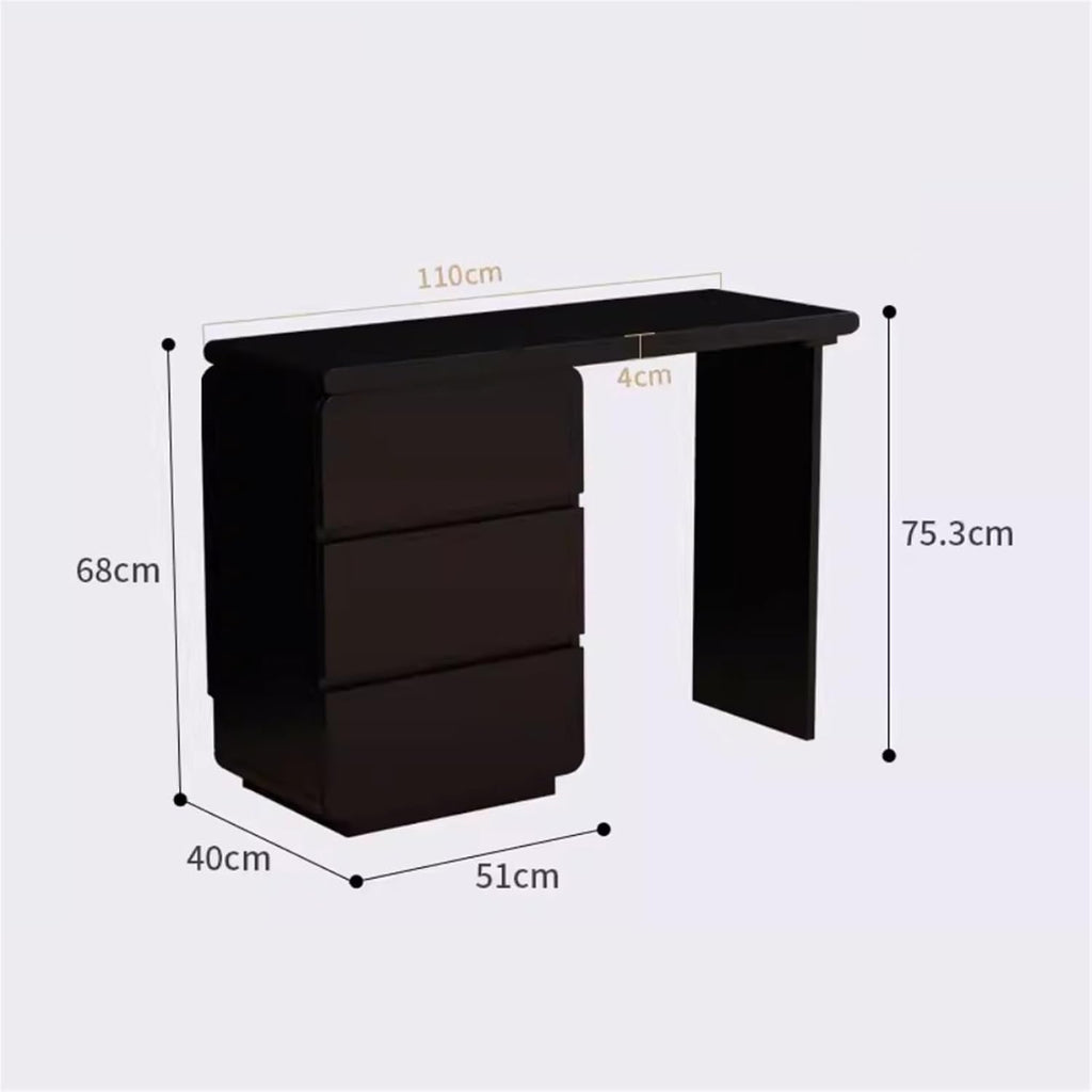 Makeup Vanity Desk Makeup Table Solid Wood Dresser Simple Modern Multiple Level Lockers Integrated Movable Corner Dresser Dressing Table(Gris,110cm)