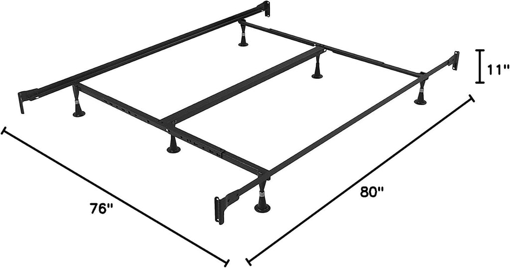 DS Solutions USA Natural Trophy Medium Plush Eurotop (King) Mattress Set with Metal Bed Frame - Spine Support, Orthopedic Type, High Foam Quality, Longlasting Comfort