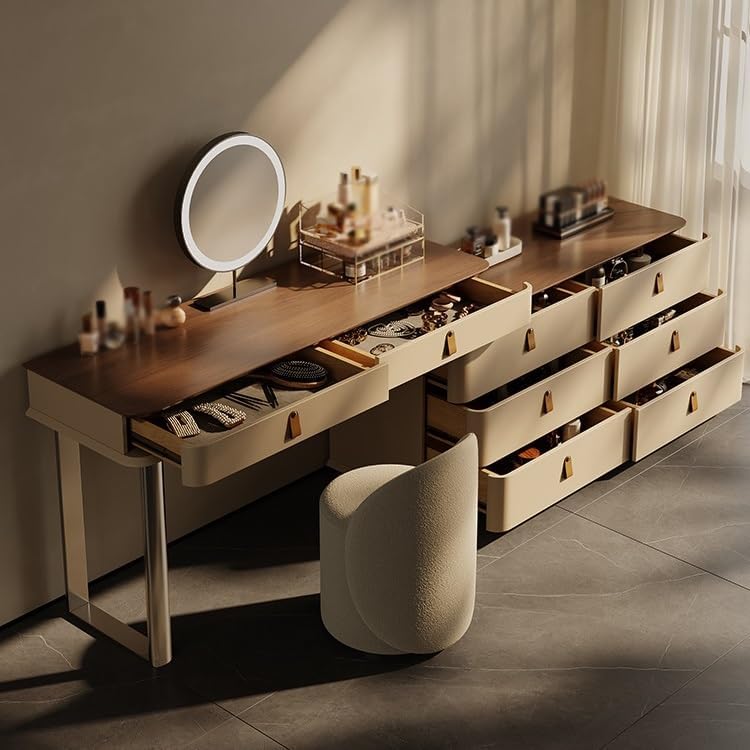 Makeup Vanity Dressing Table with Cabinet Corner Dressing Table Bedroom Dressing Table Desk Wooden Vanity