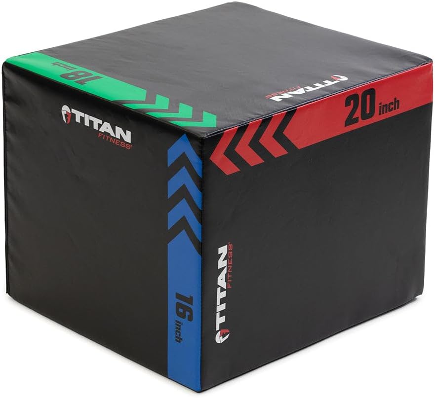 Titan Fitness Heavy Foam Plyometric Box - Pro-Duty HIIT Exercise Foam Plyo Step-Up, Box Squat, Home Garage Gym Training, Youth & Regular Sizes