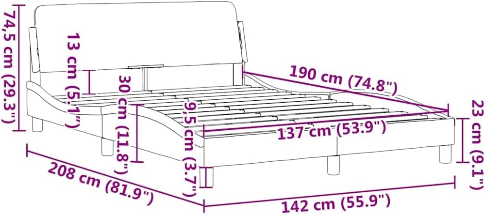 White Faux Leather Double Bed Frame with Slatted Base, Solid Pine Wood Structure for Durability and Support, Modern Sleek Design Fits Double Mattress, Easy Clean Fabric
