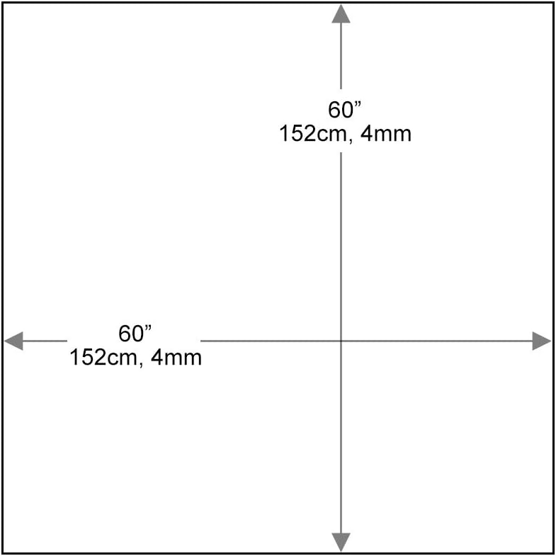 Dulles Glass 60 inch Square Glass Table Top - Tempered - 1/4' Thick Glass Surface, Safe Flat Polished, Eased Corners, Multipurpose for Dining Table, Patio, Coffee and End Table