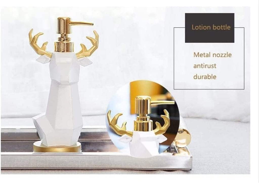 Vanity Bathroom Decor, Resin Bathroom Accessories 5-Piece Bathroom Set Toothbrush Holder Set Tumbler Soap Dish Soap Dispenser Set Housewarming Gift