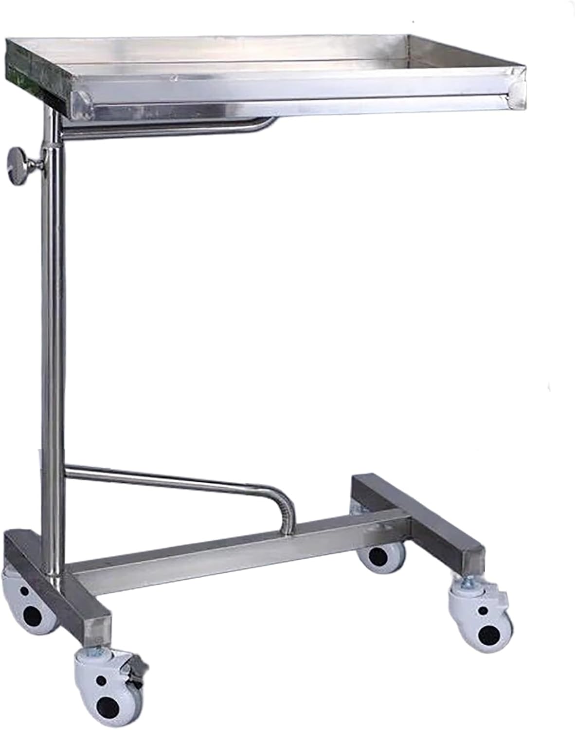 Mayo Instrument Stand with Mobile 4 Caster Base, Adjustable Height 35.4'-55', for Spa, Salon, Clinic, Personal Care(60x40x(90-140) cm)