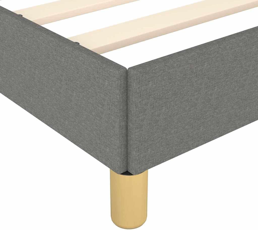 California King Bed Frame Dark Grey Polyester Fabric, Modern Platform Bed Frame with Breathable Material and Robust Durability, Easy Assembly for Spacious Support