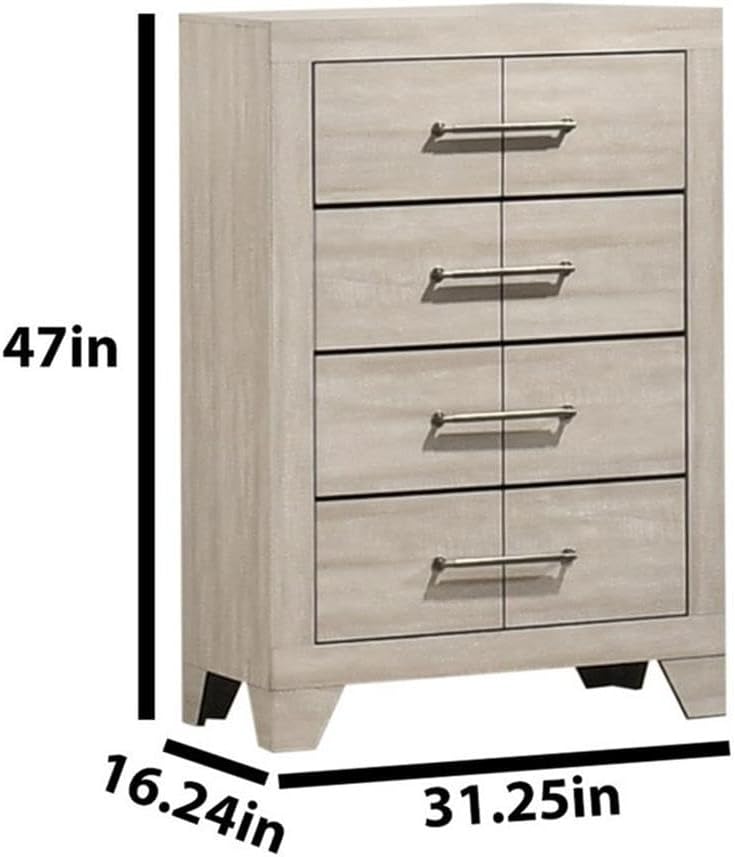 Best Quality Furniture 6 Piece Bedroom Set in Rustic Gray Oak Wood in King
