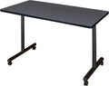 Regency Kobe 48 x 24 in. Mobile T-Base Training Seminar Table- Grey