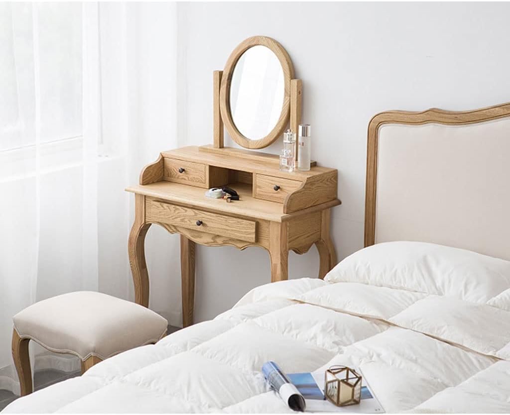 Vanity Benches Vanity Table Set Bedroom Modern Small Dressing Table Ladies Fashion Dressing Table Vanity Mirror Desk Dresser with Drawers (Color : A)