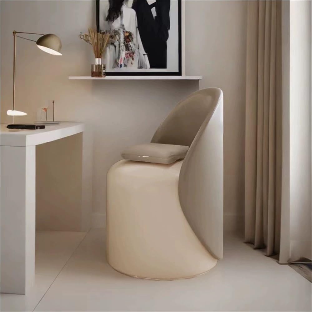 360°Swivel Stool Chair, Makeup Padded Chair, Ottoman Stool with Backrest, Barrel Vanity Chair, High-end Vanity Stool, Modern Stool for Vanity, Simple Vanity Bench(Gray)
