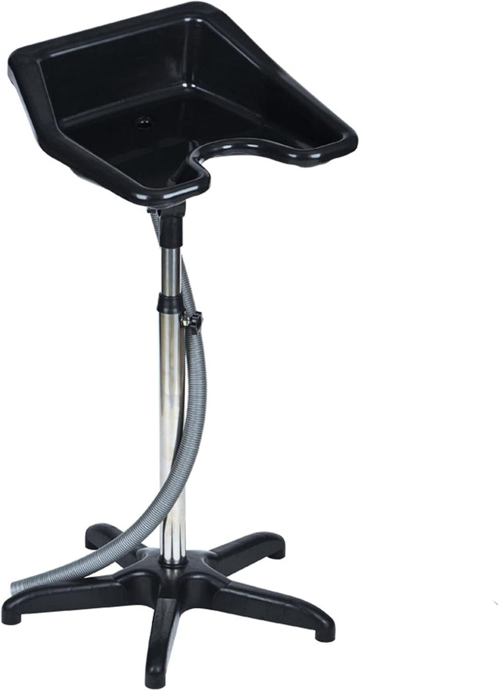 Height-Adjustable Portable Salon Basin Shampoo Sink, Portable Floor-Standing Mobile Barbershop Shampoo Basin Comfortable Shampoo Bowl, Hair Washing Tray with Drain Hose, for Elderly/Disabled