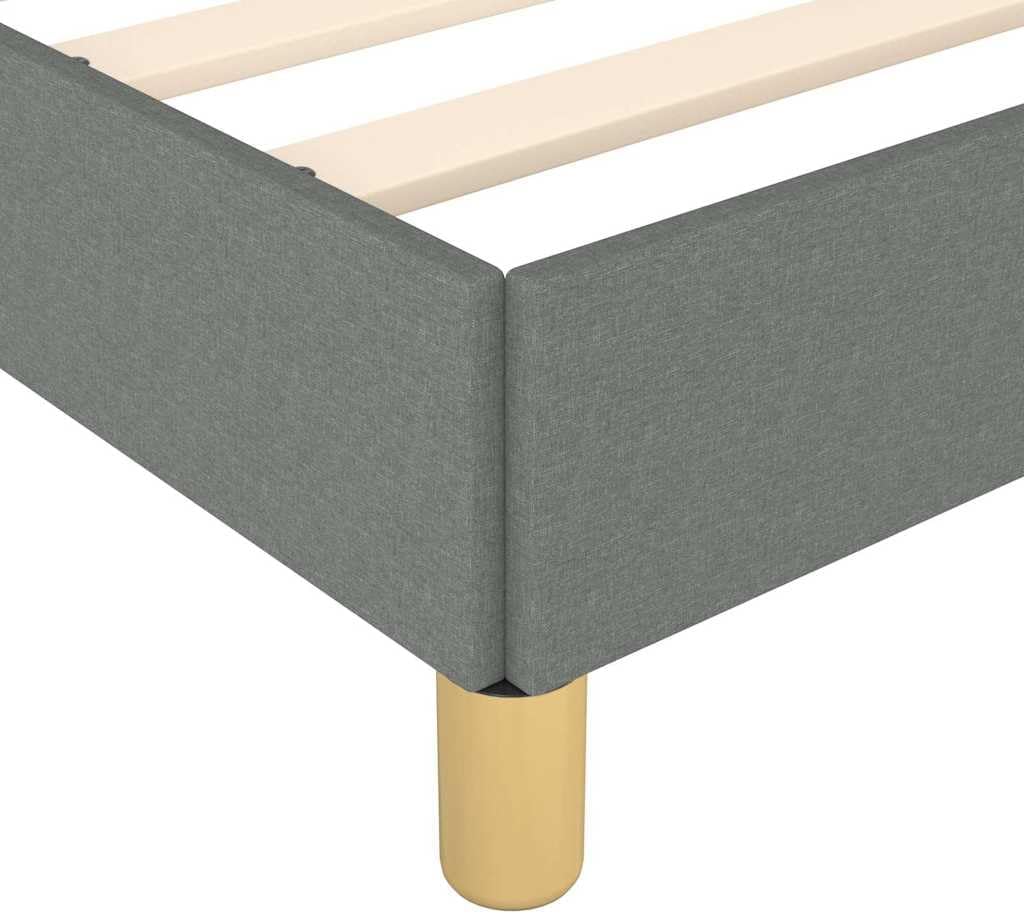 Twin XL Upholstered Bed Frame with Headboard Dark Grey 100% Polyester Fabric, Engineered Wood Structure for Durability and Easy Assembly, Modern Minimalist Design for Bedroom