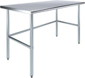 60' x 30' Open Base Stainless Steel Work Table – NSF Certified Commercial Utility Table with Galvanized Legs for Kitchens, Restaurants & Garages