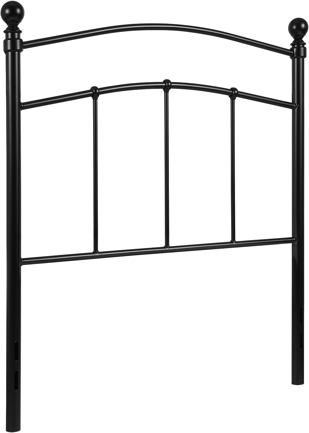 Flash Furniture Woodstock Decorative Black Metal Twin Size Open Slat Headboard with Round Posts