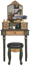 Vanity Benches Vanity Desk Set Wooden Dresser Ladies Dresser Dresser with Drawers and Stools Bedroom Small Apartment Dresser (Color : B)