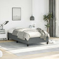 Dark Gray Twin Bed Frame with Polyester Upholstery and Plywood Construction for Modern Bedroom, 1 Piece, Engineered Wood Support Structure, Durable Sleek Design, Easy