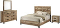 Best Quality Furniture 4 Piece Weathered Brown Pine Wood Bedroom Set in King