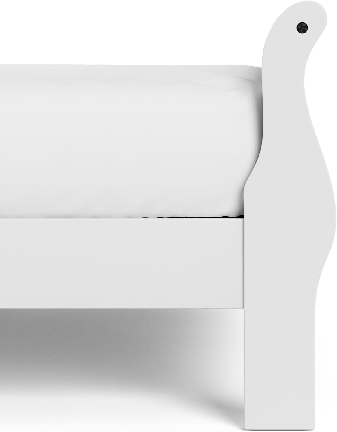 Furniture of America Arabella Traditional Solid Wood 3 Piece Bedroom Set, King Bed Frame and Nightstands Set of 2, Chic Sleigh Design Bedframe with Headboard and Footboard, Box Spring Needed, White